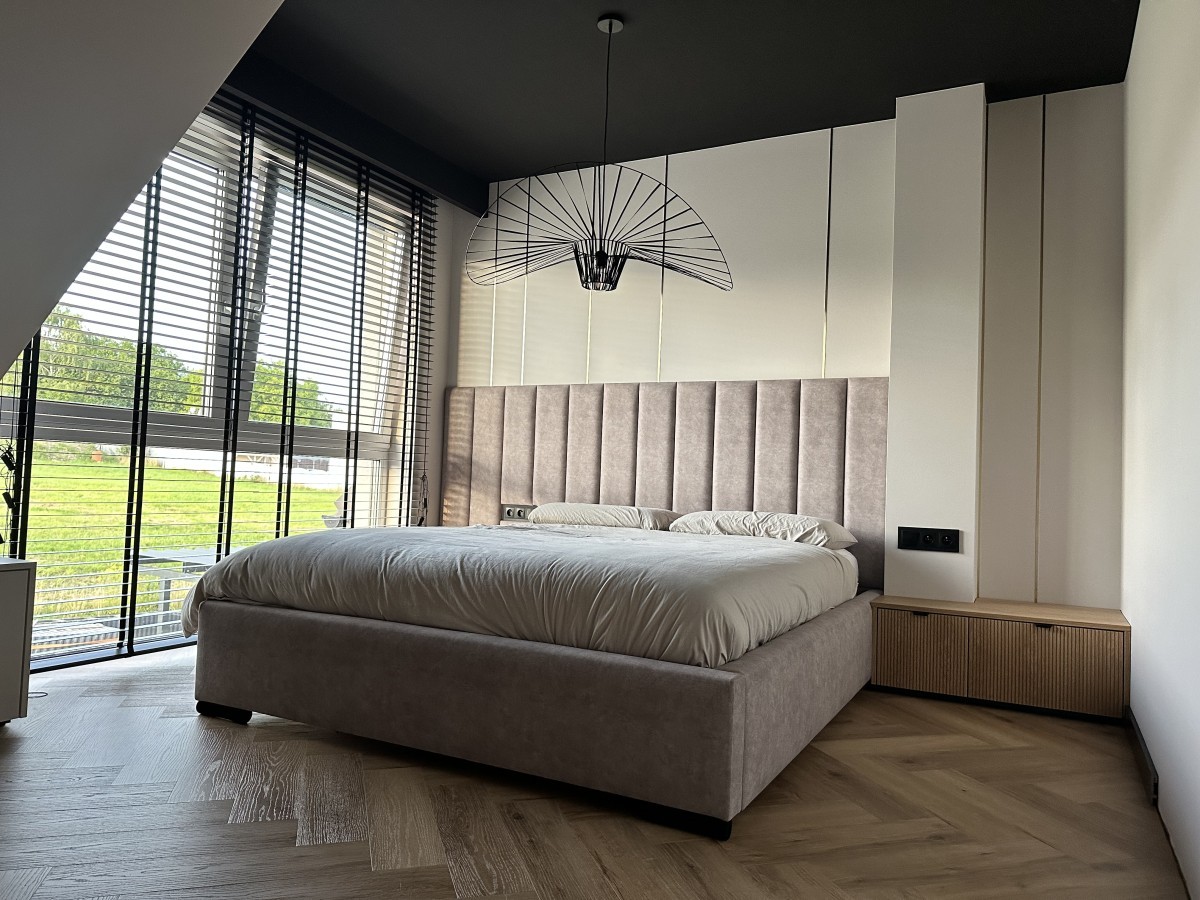 Nowoczesna sypialnia o pięknym wystroju